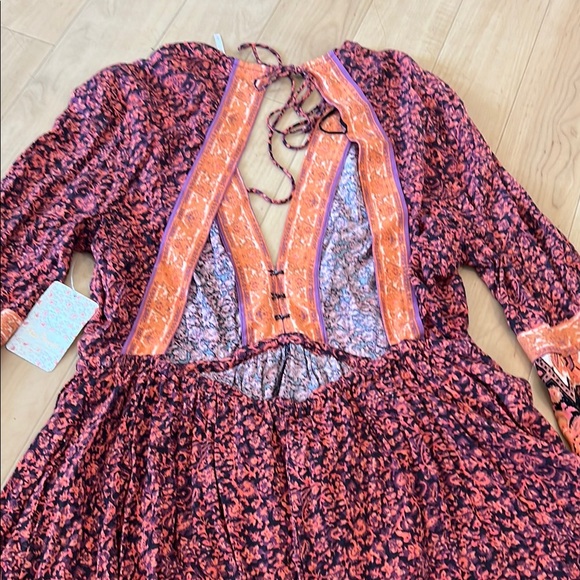 Free People Bohemian Jumpsuit Purple and Orange size Large - Picture 9 of 11